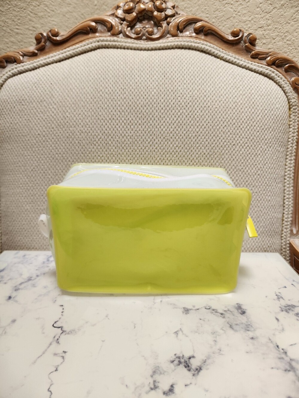 Ulta Beauty White & Yellow Makeup Bag